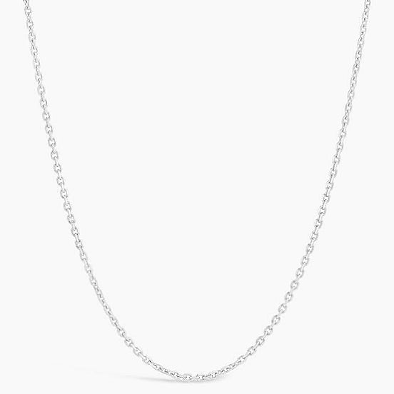 14K Solid White Gold Chain - 18 inches